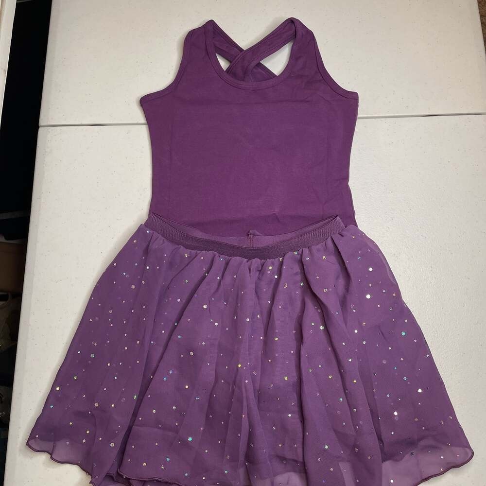 Girls Jeweled Leotard Dress Purple Size 140cm/10-12 years